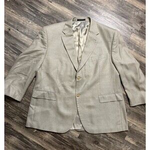 Lauren Ralph Lauren Mens 44S Silk Wool Sport Coat Blazer Tan Beige 2 Button